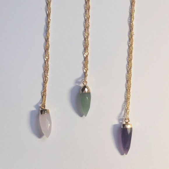 Natural crystal bullet necklace - Picture 3 of 4